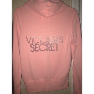 Women’s coral zip up sweatshirt